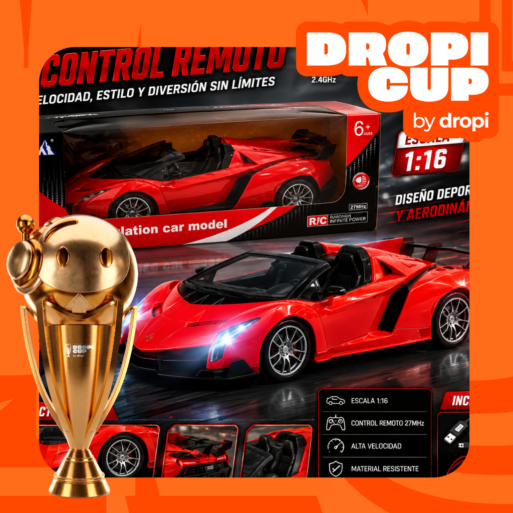 Auto deportivo a control remoto escala