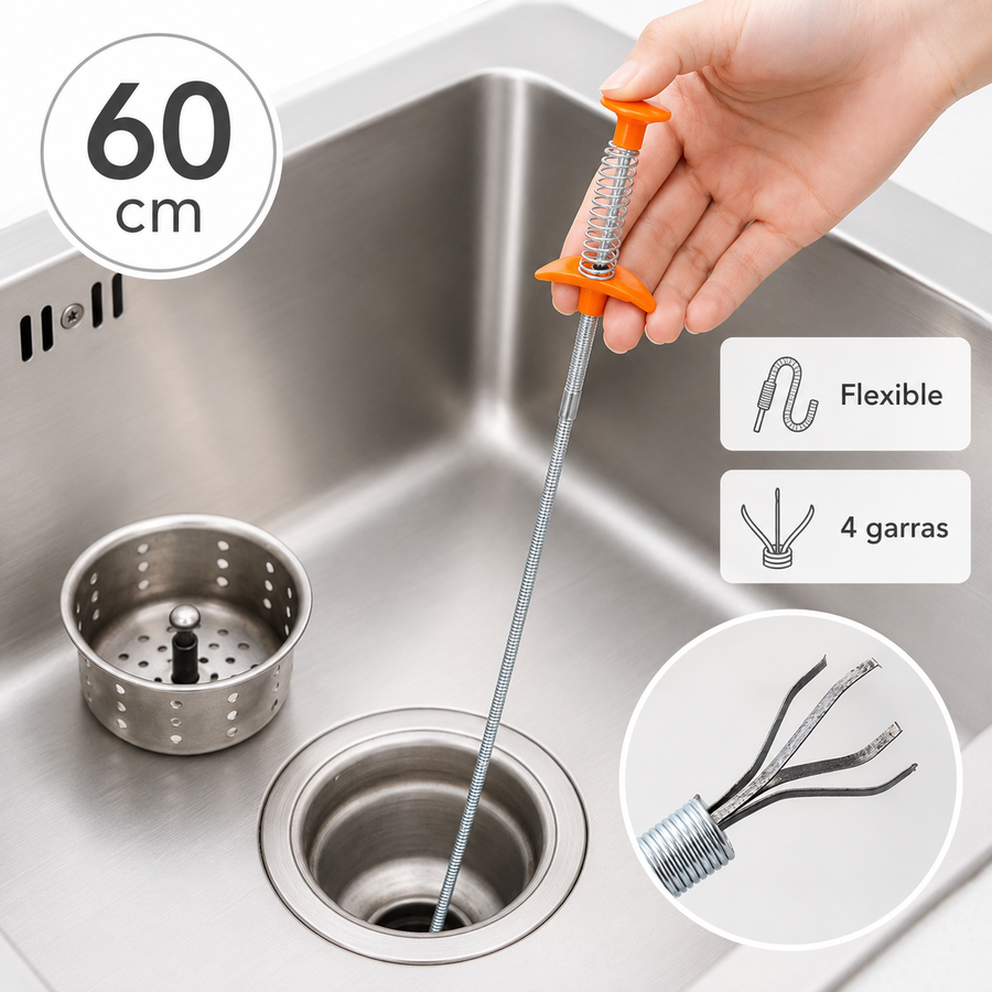 Destapacaños Flexible con Resorte 60 cm