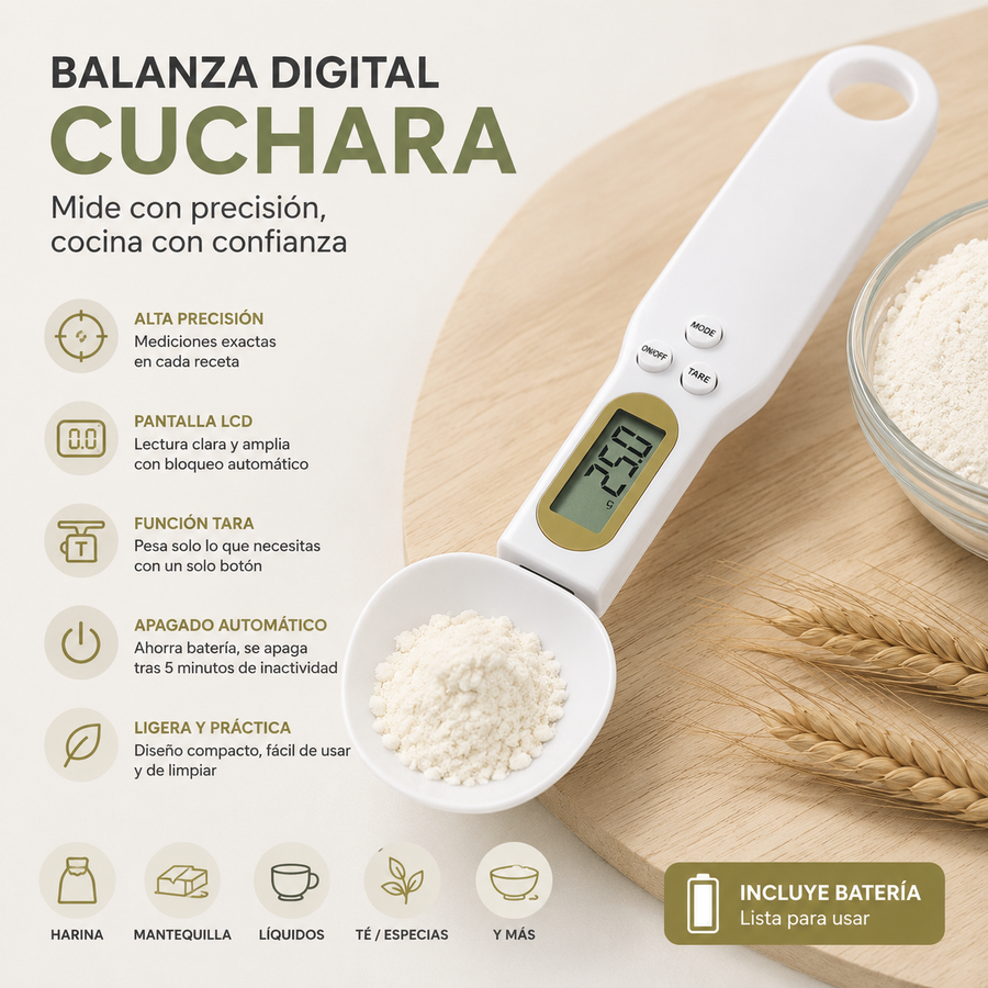 Báscula de Cocina con pantalla Digital LCD Electrónica para Medir Peso de Comida
