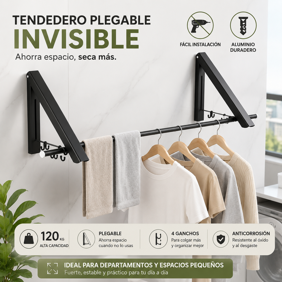 Tendederos para departamentos o casas chicas con o sin necesidad de taladro