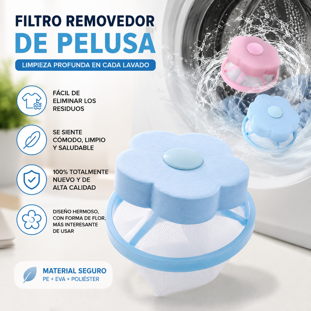 filtro removedor de pelusa en el lavado