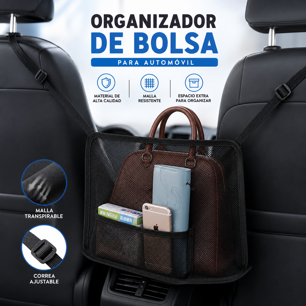 Soporte de bolso de bolsillo para coche, almacenamiento en asiento de coche