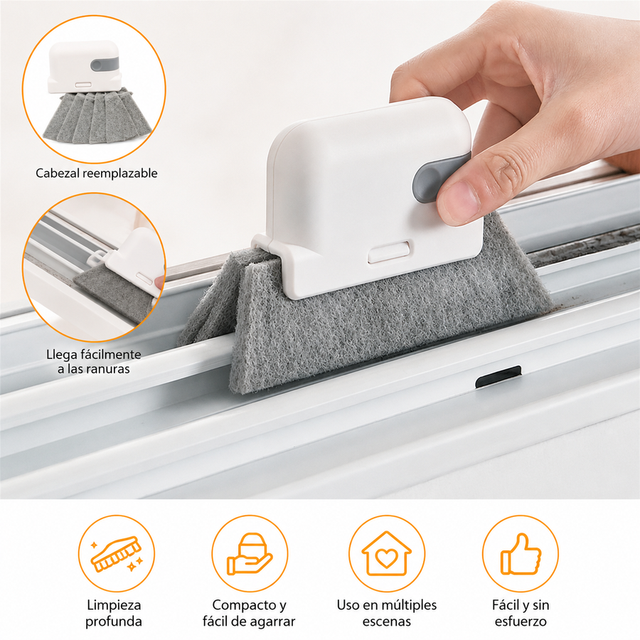 Cepillo de Limpieza para Puertas y Ventanas