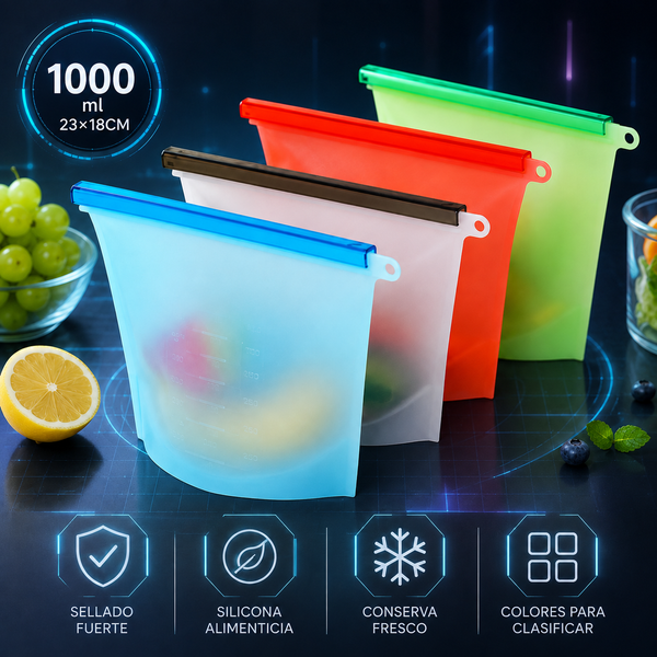 Bolsa de conservación de silicona sellada al vacío.