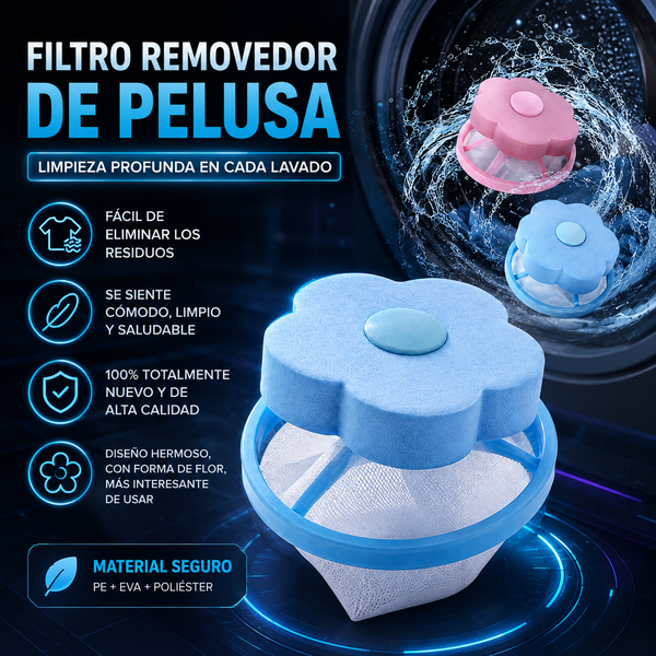 filtro removedor de pelusa en el lavado