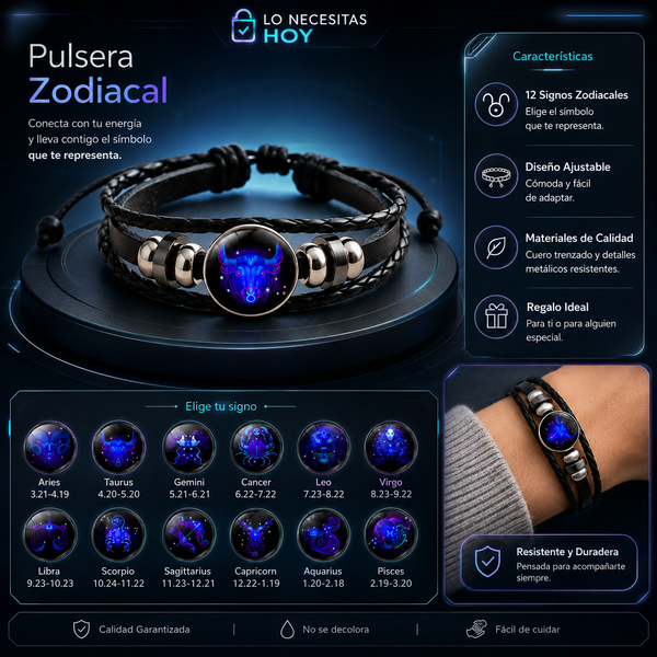 Brazalete con signo del Zodiaco de protección