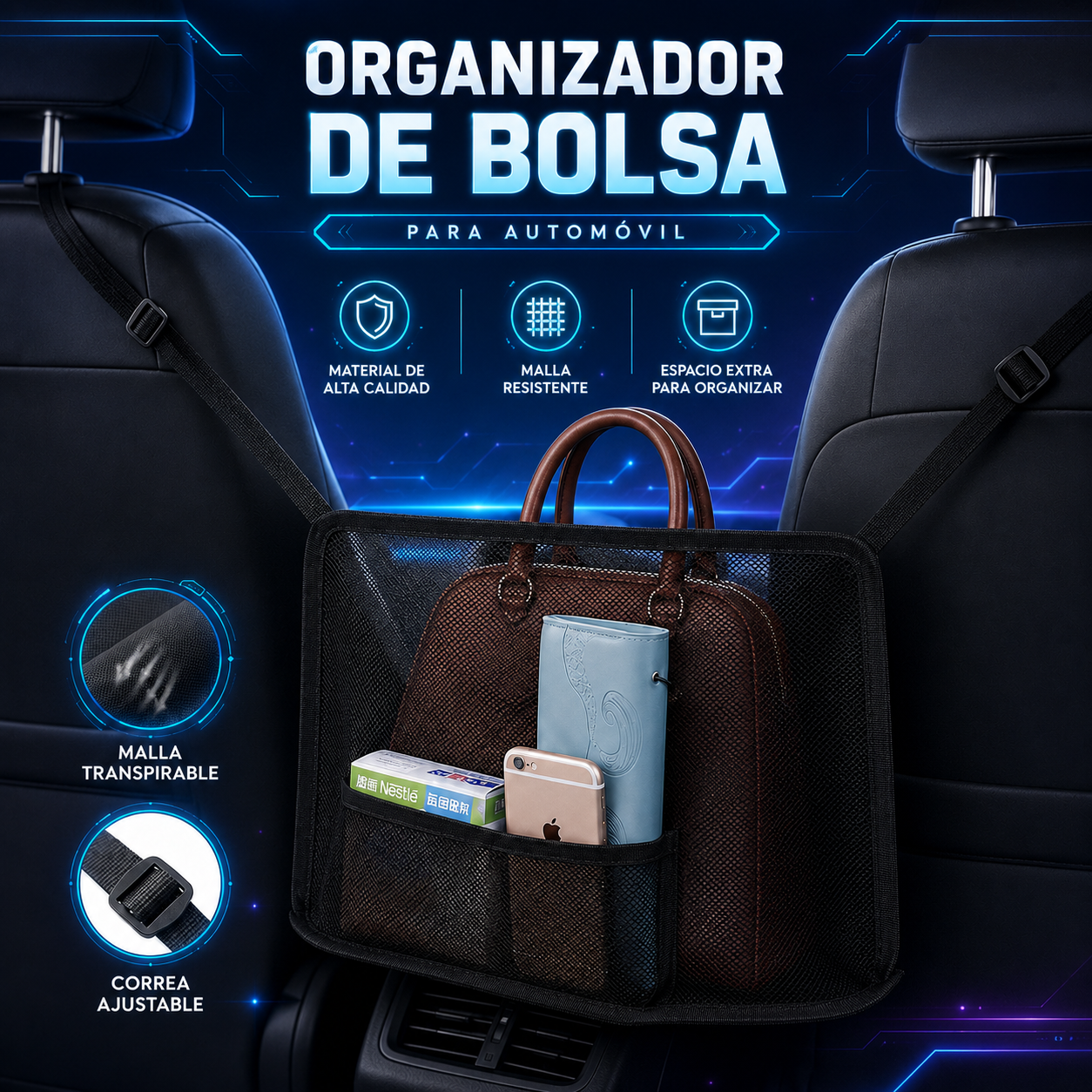 Soporte de bolso de bolsillo para coche.