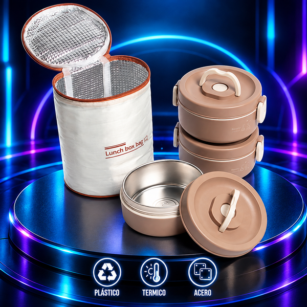 Lonchera Termica con 3 Tupper Viral