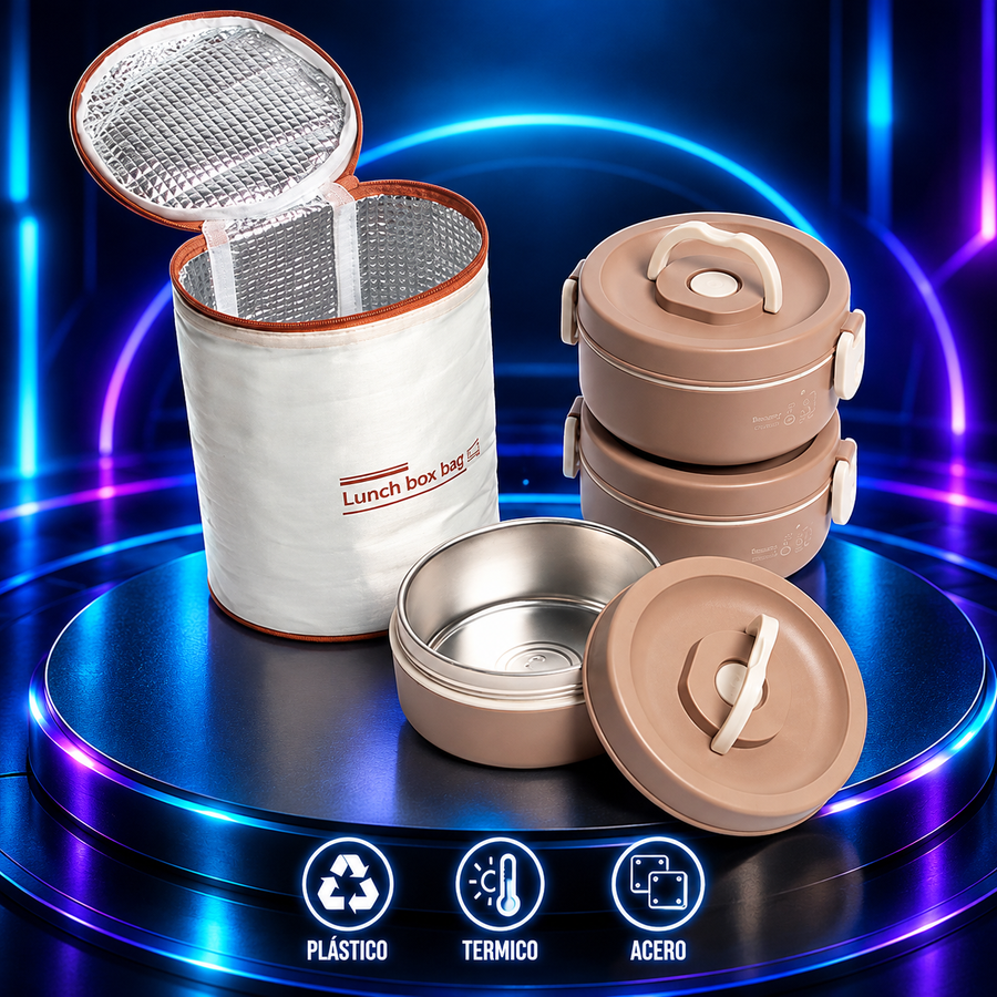 Lonchera Termica con 3 Tupper Viral