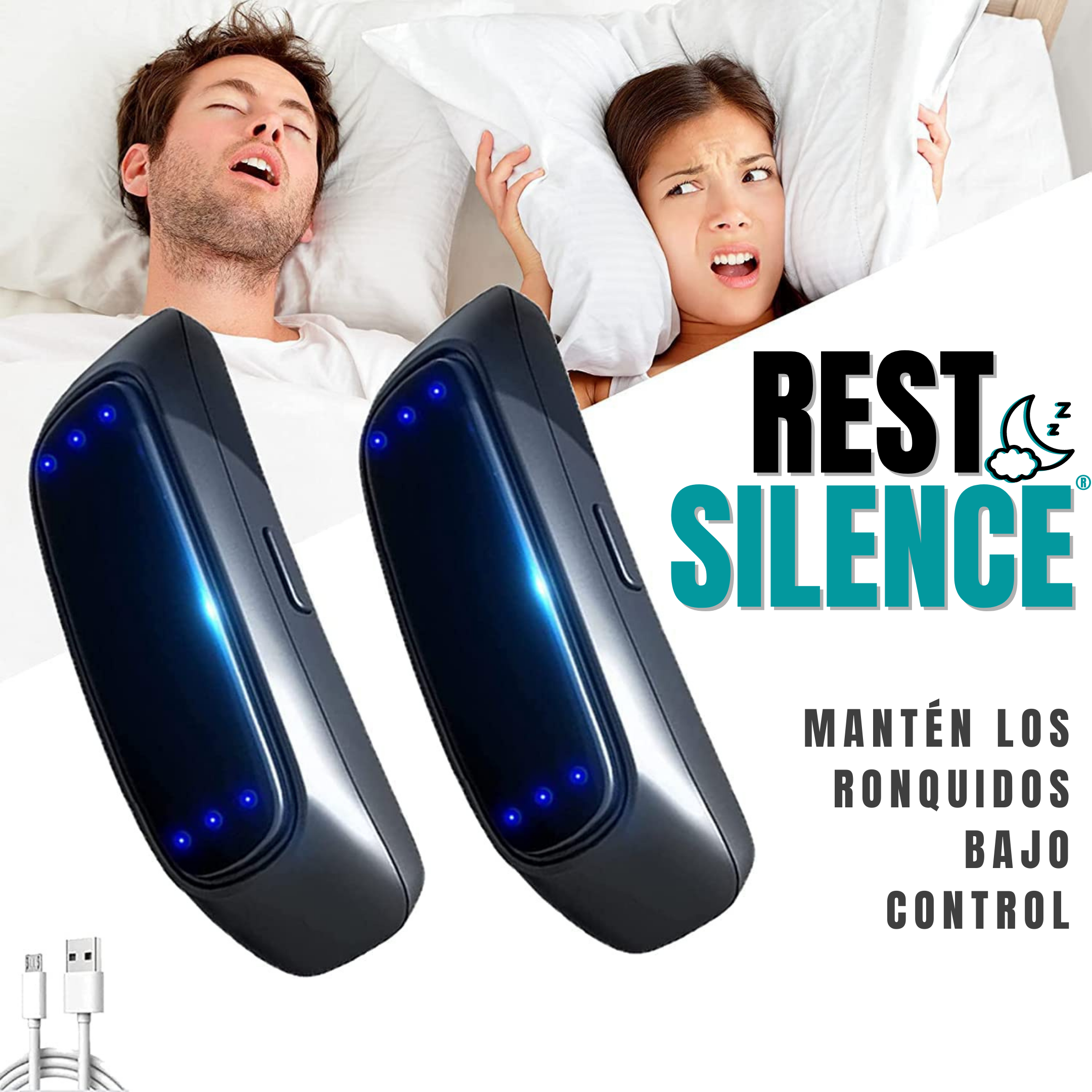 RestSilence® - Dispositivo Anti Ronquidos "La solución definitiva para el descanso"